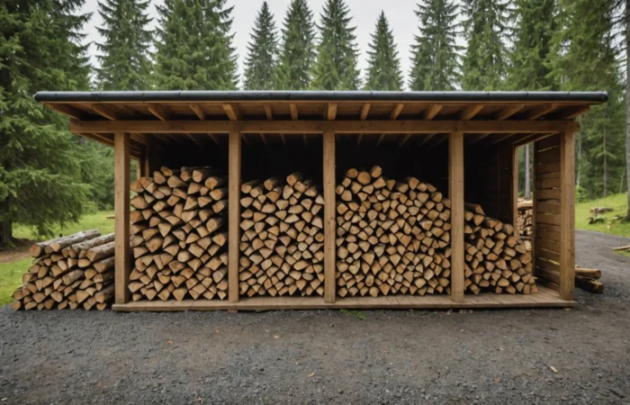 stockage bois de chauffage exterieur