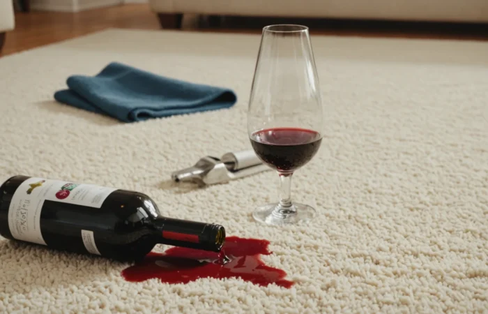 enlever les taches de vin rouge sur un tapis